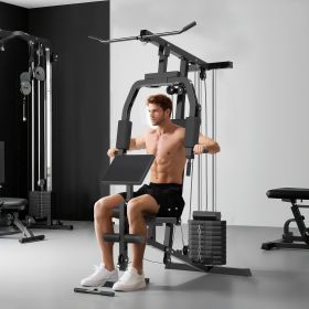 Multi-Exercise Full-Body Weight Rack with Bench Press (Option: Black-1940x420x195 mm)
