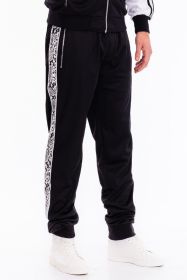 Weiv Mens Snake Side Tape Jogger Pants (Color: Black, size: M)