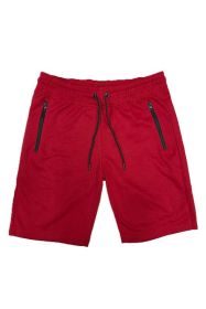COTTON BLEND LOUNGE SWEAT SHORTS (Color: Red, size: S)