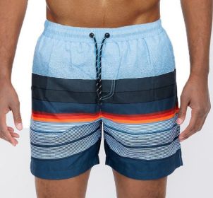 Blue stripes Swim Shorts (Color: Blue, size: L)