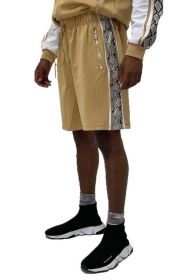 SNAKE PRINT SHORTS (Color: KHAKI, size: 2XL)