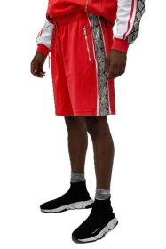 SNAKE PRINT SHORTS (Color: Red, size: 2XL)