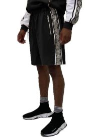 SNAKE PRINT SHORTS (Color: Black, size: XL)