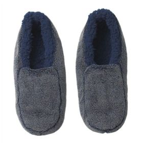 Sherpa Blue - Men's Cozy Sherpa House Slippers (Color: Blue, size: M)