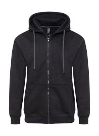 Heavyweight Fleece Zipper Hoodie (Color: Black, size: L)