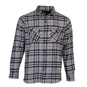 Flannel Casual Button Down Shirts (Color: Light Grey, size: S)