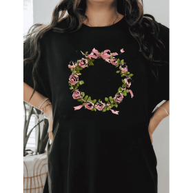 Casual Women's Cotton T-Shirt with Bow Detail - Trendy and Comfortable for Every Season (Style: 337)