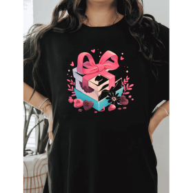 Casual Women's Cotton T-Shirt with Bow Detail - Trendy and Comfortable for Every Season (Style: 335)