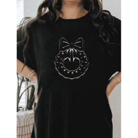 Casual Women's Cotton T-Shirt with Bow Detail - Trendy and Comfortable for Every Season (Style: 360)