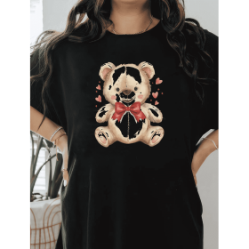 Casual Women's Cotton T-Shirt with Bow Detail - Trendy and Comfortable for Every Season (Style: 345)